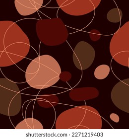 Artistic organic seamless pattern with circles. Abstract background with hand drawn organic round overlapping shapes. Vector backdrop