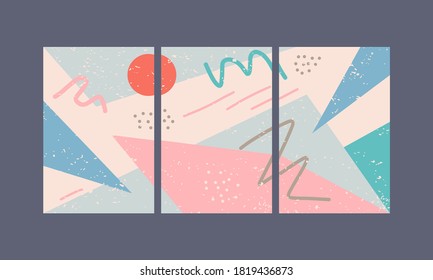 Artistic organic shapes background set. Perfect for wall art, cover, poster flyer and card template.