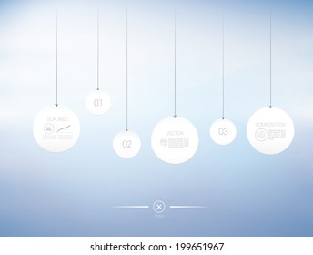 Artistic origami info chart template composition with blue background