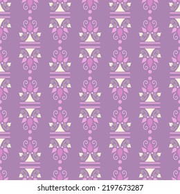 Artistic ornamental vector seamless pattern design of abstract shapes of hearts. Creative repeating texture. Ethnic background for surface printing, wallpaper and textile