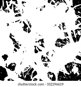 Artistic paint splashes texture in black and white, square format.