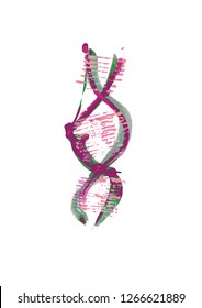 Artistic paint, vector art of DNA chain. DNA concept for t-shirt designs, book covers etc. 