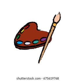 artistic palette brush paint creative icon