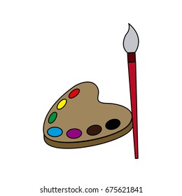 artistic palette brush paint creative icon