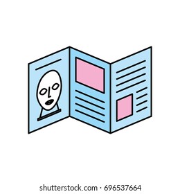 Artistic pamphlet isolated icon