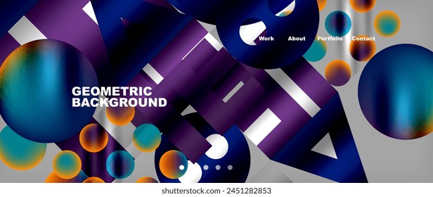 An artistic pattern of circles and triangles in shades of purple, violet, magenta, and electric blue, created with a blend of art and technology