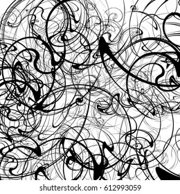 Artistic pattern with curvy distortion effect. Abstract geometric art. Black and white abstract texture
