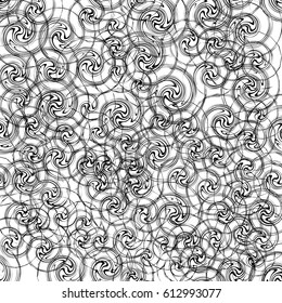 Artistic pattern with curvy distortion effect. Abstract geometric art. Black and white abstract texture