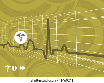 artistic pattern medical background with heart beat and medical sign