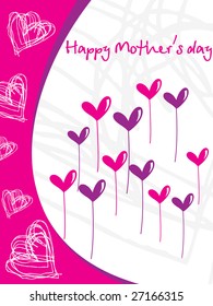 artistic pattern mother day greeting, vector illustration