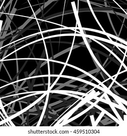 Artistic pattern with random, chaotic curved lines, distorted asymmetric shapes. geometric illustration