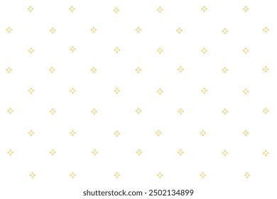 Artistic pattern with yellow square dots, white background, vector pattern, fabric pattern, decoration.