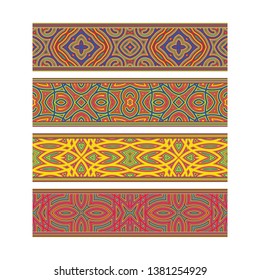 Artistic patterned ribbon design. Move ornament elements to Brush Panel to create vector pattern brushes.