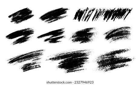 Artistic pencil brush strokes collection