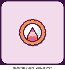 Artistic Pencil Icon in Decorative Frame
