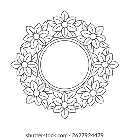 Artistic Persian Energy Mandala Coloring Book Page