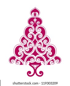  Artistic pine christmas tree - outline is solid line