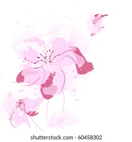 Artistic pink flower background