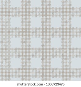 Artistic plaid check  seamless patten vector in pale aqua blue and taupe   . Modern vintage effect fabric texture print design for carpet, rug, flooring, suit,  digital or weaving pattern