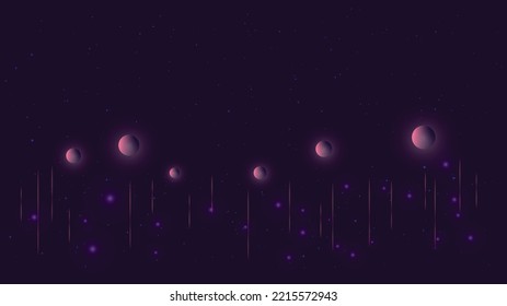 Artistic planets stars meteorite in outer space. Vector Illustration.  