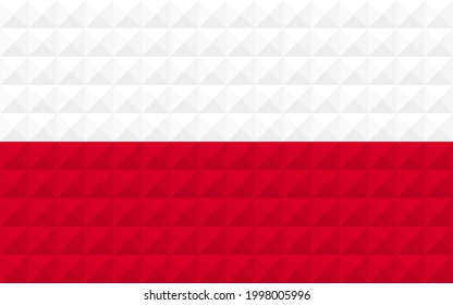 Artistic Poland flag vector. formed from triangles to squares with different contrasting colors illustrating a 3d effect. Ratio 5:8