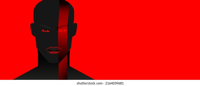 Artistic portrait of black man in vector format