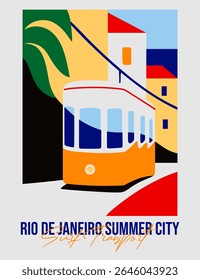 Artistic portrayal of Rio’s skyline and iconic elements. Ideal for tourism, fashion prints, and cultural branding.