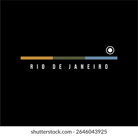 Retrato artístico do horizonte do Rio e elementos icônicos. Ideal para turismo, estampas de moda e marcas culturais.