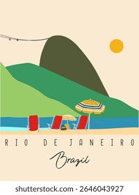 Artistic portrayal of Rio’s skyline and iconic elements. Ideal for tourism, fashion prints, and cultural branding.