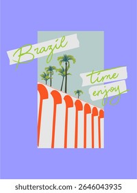 Artistic portrayal of Rio’s skyline and iconic elements. Ideal for tourism, fashion prints, and cultural branding.