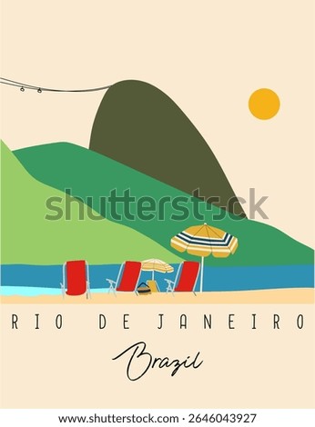 Artistic portrayal of Rio’s skyline and iconic elements. Ideal for tourism, fashion prints, and cultural branding.