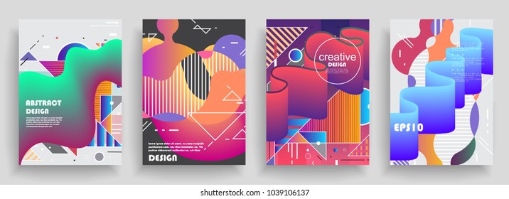 Artistic poster templates. Modern abstract design. Esp10 vector.