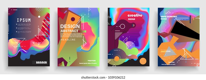 Artistic poster templates. Modern abstract design. Esp10 vector.