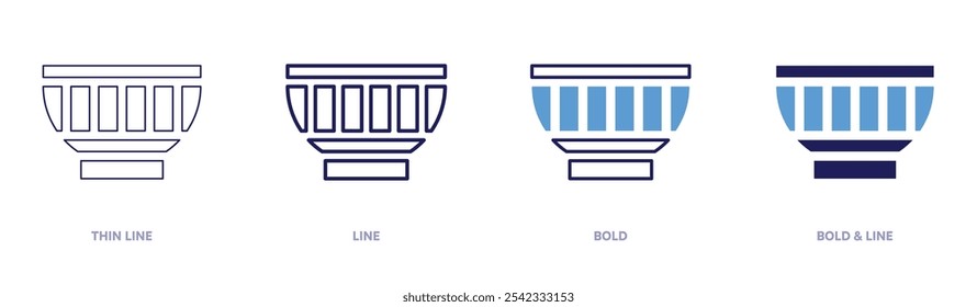 Artistic pottery icon in 4 different styles. Thin Line, Line, Bold, and Bold Line. Duotone style. Editable stroke.