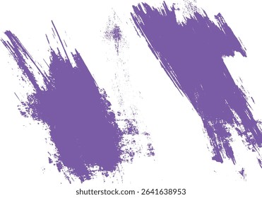Artistic purple brush strokes on white background abstract decorative design elements grunge textured illustration