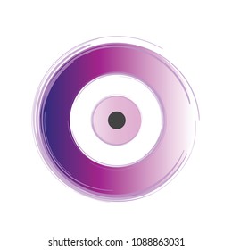 artistic purple evil eye vector on white background  
