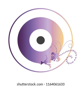 artistic purple evil eye vector isolated on white background