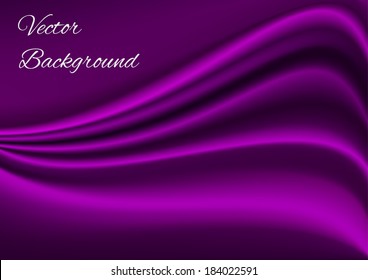 Artistic purple fabric texture background with space for text. Vector Illustration. Horizontal.