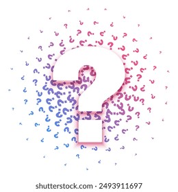 artistic question mark pattern background for who or why concept vector 