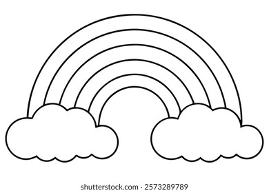 Artistic Rainbow Line Art for Creative Projects
