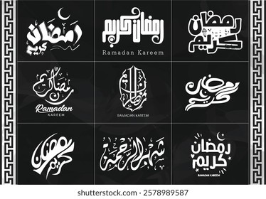 Artistic Ramadan typography and calligraphy – great for social media and branding.
