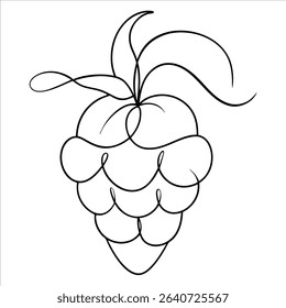 Artistic raspberry fruit in clean continuous line art style great for juice bar menu designs botanical decor or educational food-related content visuals