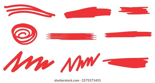 artistic red brush stroke collection for bold and modern designs