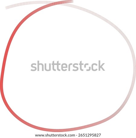 An artistic red circle hand drawn effect provides a focus point, ideal for highlighting or marking a key element within designs.