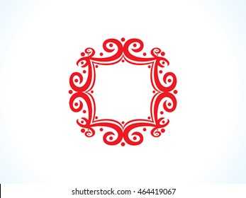 artistic red floral border vector illustration