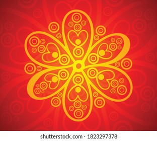 artistic red floral flower background vector illustration