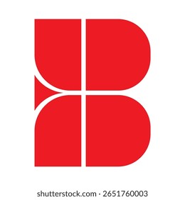 LETRA VERMELHA ARTÍSTICA B LOGOTIPO VETOR