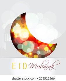 Artistic religious colorful background of Muslim community festival Eid Mubarak concept.