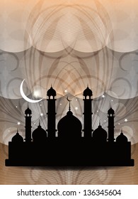 Artistic religious Eid background with mosque. vector illustration