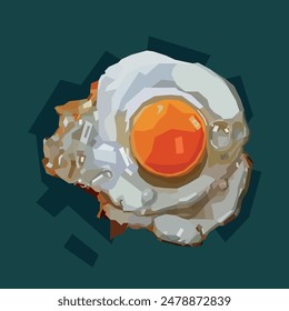 Artistic Rendering of a Fried Egg: Playful Polygon Design